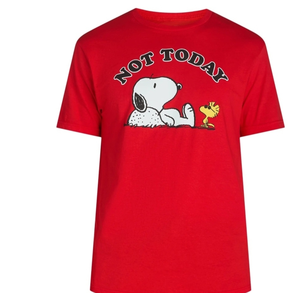 Peanuts Red Snoopy 'Not Today' Short Sleeve Tee